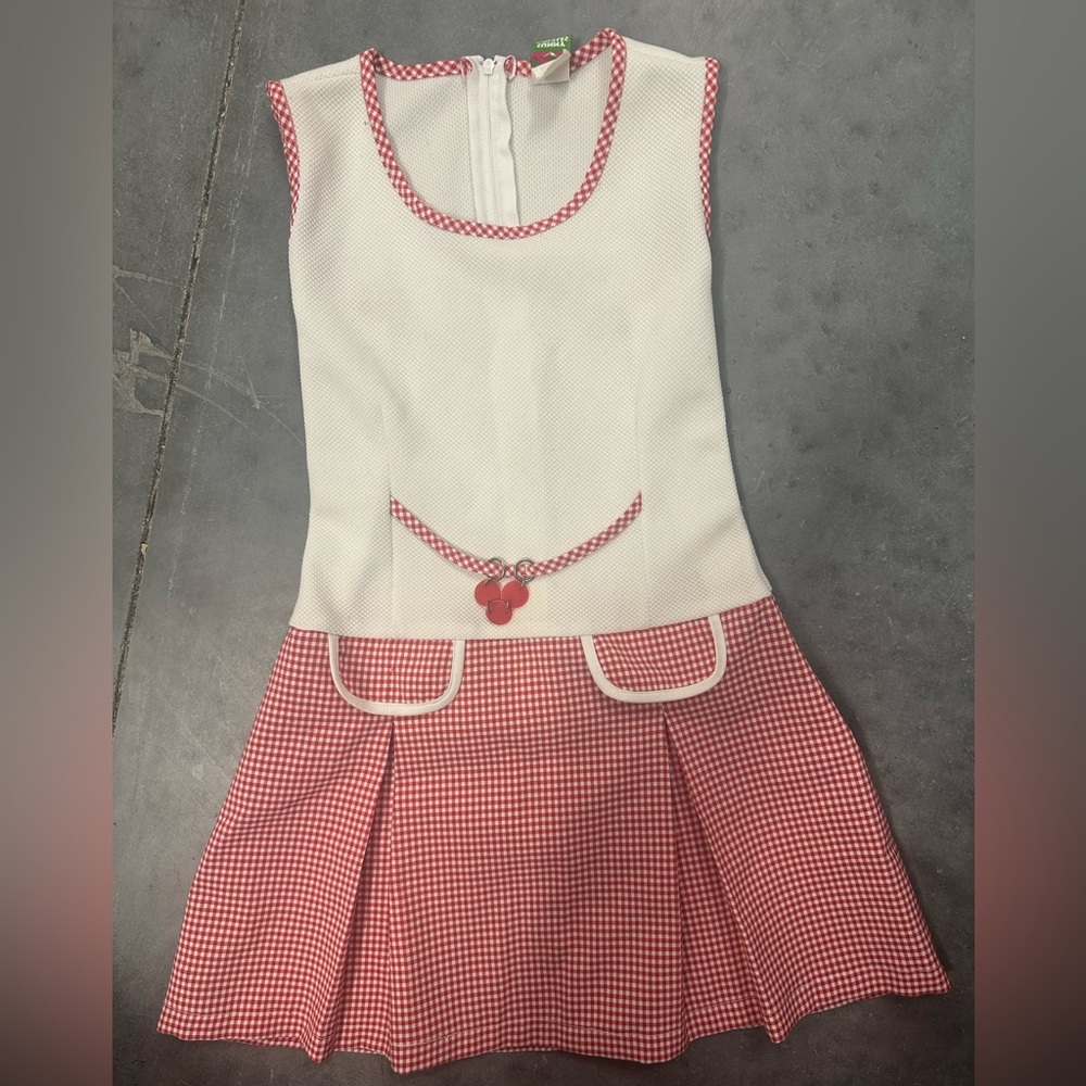 Adorable Red and White Kids Casual Dress